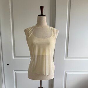 Anthropologie Dolan Sheer Bralette Tank Shirt In Butter Yellow Size Small